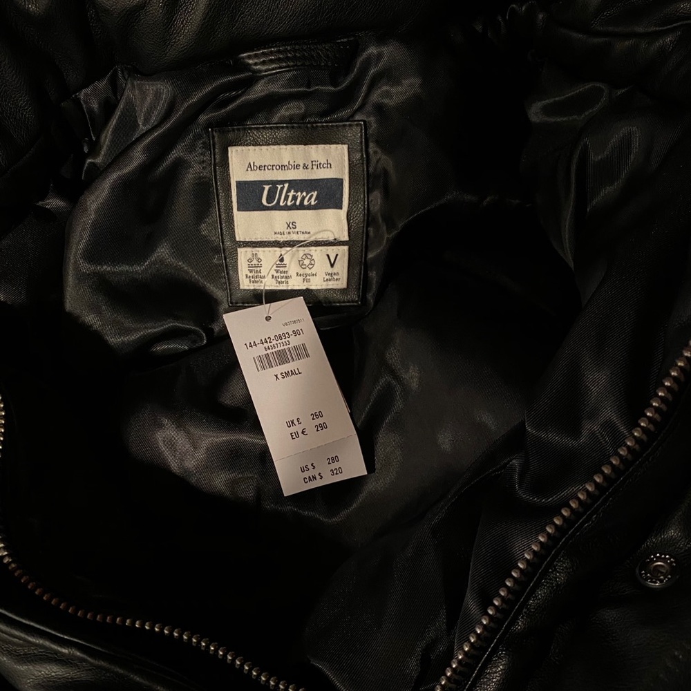 NWT Abercrombie Vegan Leather Ultra Long Puffer - Picture 10 of 12